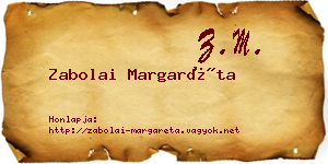 Zabolai Margaréta névjegykártya